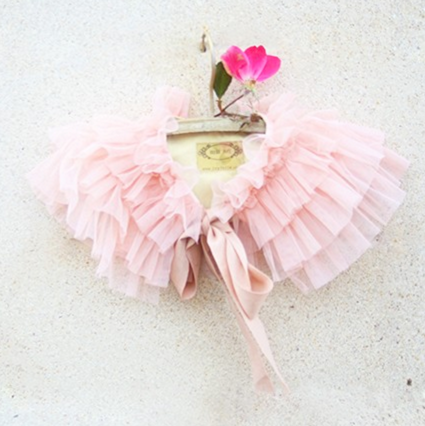 Joyfolie Gia Ruffled Capelet in Blush