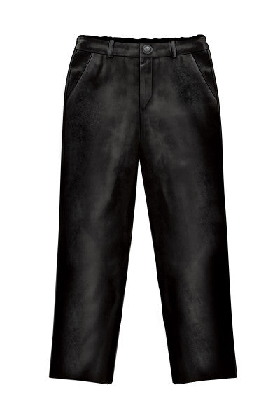 Lazy Francis Black Velvet Trousers - FLAWED - SIZE 3