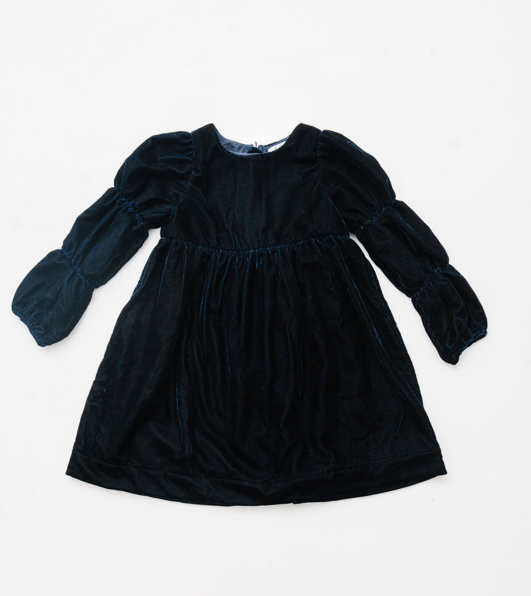 Nellystella Ottilie Velvet Dress in Navy - Size 4