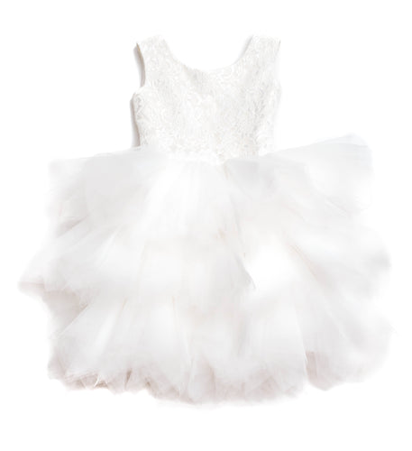 DOLLY by Le Petit Tom Pirouette Dress in Off White - Petite