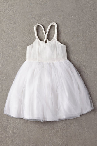 Nellystella Peach Dress in Bright White - Size 6 - FLAWED